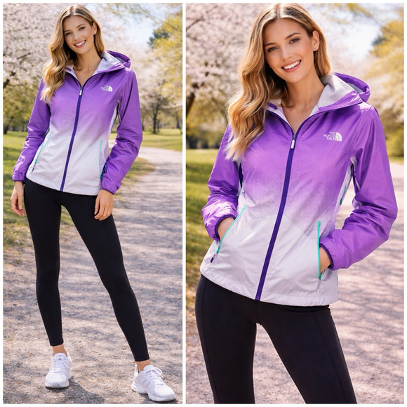 The North Face Jackets & Blazers - The North Face Womsns Jacket Purple White Gradient HyVent 2.5L Jacket S/P